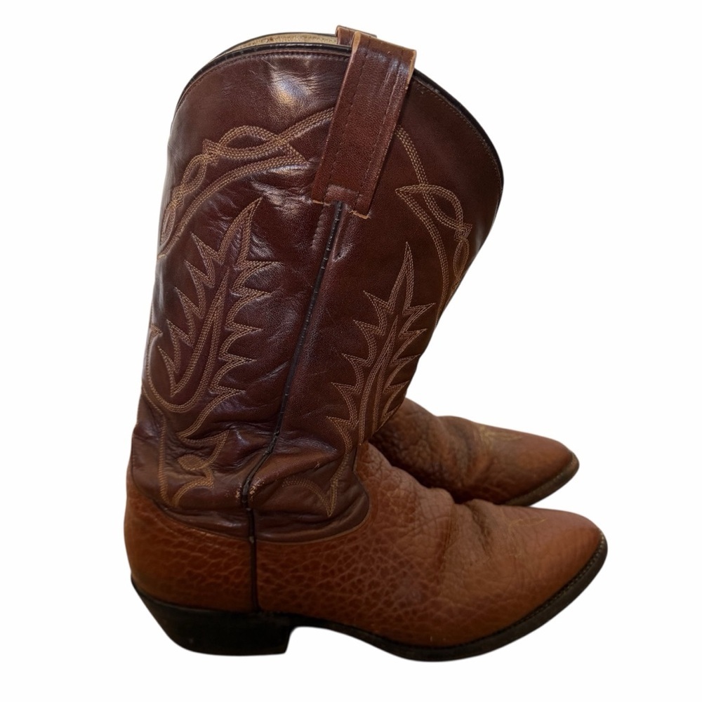Tony Lama Western in Rich Brown Leather Cowboy Boots Size 12D